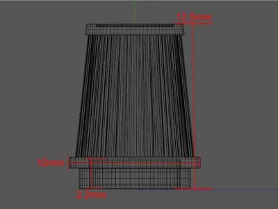 High flow air filter scale 3D print model