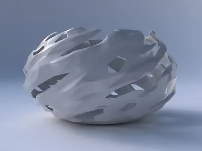 Bowl squeezed twisted with faceted cuts and bulges  3D print model