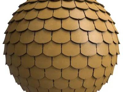 Roof Tile Materials 17- By 3 color Pbr By Sbsar 4k Low-poly 3D model