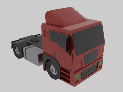 Semi Truck Low Poly Free 3D model