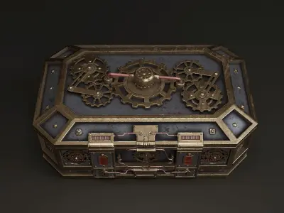 Jewelry box in steampunk style 7 3D model