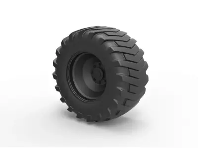 Rear wheel from Pulling tractor 2 3D print model