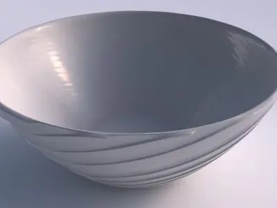 Bowl wide with twisted smooth ribbons 3D print model