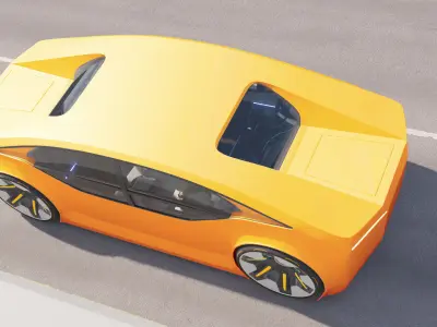 Futuristic electric car concept - driverless vehicle  3D model