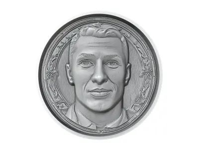 Cristiano Ronaldo Footballer Medallion 3D print model