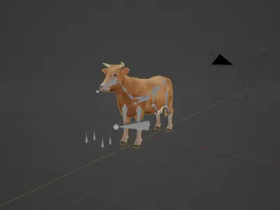 Domestic Cattle Oxen Animals Low-poly 3D model