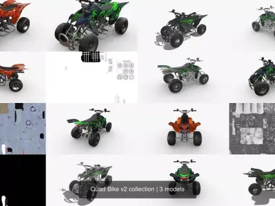 Quad Bike v2 collection 3D Model Pack