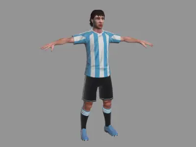 Soccer Player Rigged Low-poly 3D model