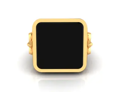 Ring M148 Mens luxury ring with enamel   gems 3D print model