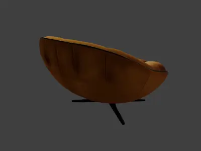 Modern Velvet Lounge Armchair 3D model