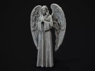 Angel Statue  Low-poly 3D model
