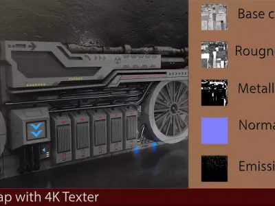 Sci-Fi Wall Low-poly 3D model