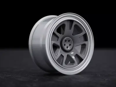 Rims Grey Auto steel alloy monster 3D model