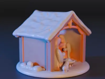 abstract nativity scene 3D model