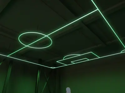 Hanging Neon Soccer Field 3D model