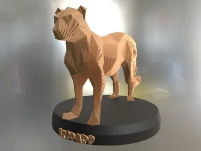 Parametric Leopard Low-poly 3D model