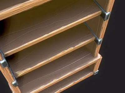 Wardrobe low-poly 3D model PBR Game ready For Unreal Engine Low-poly 3D model