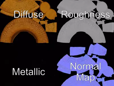 Natural Wicker Basket model pack Low-poly 3D model