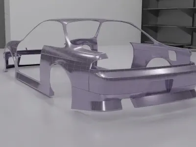 BodyKit for Nissan Silvia S14 Zenki D-Max Type I 1 Inspired Low-poly 3D model