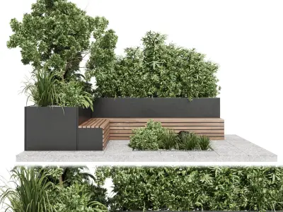 Landscape Furniture with Pergola and Roof garden 3D model