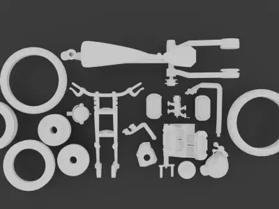 1 to 24 Scale Motorcycle ready to print 3D print model