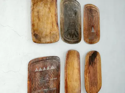 Tribal Wood Decor 3 3D model