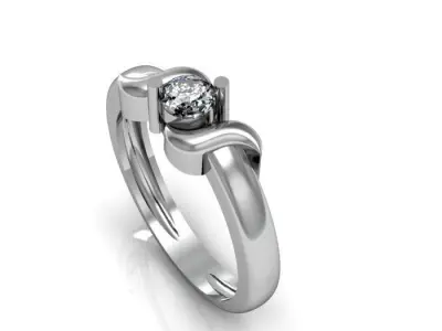 solitaire ring 3D print model