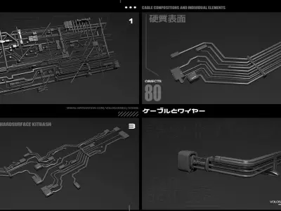 SCI-FI WIRES KITBASH PACK 3D model