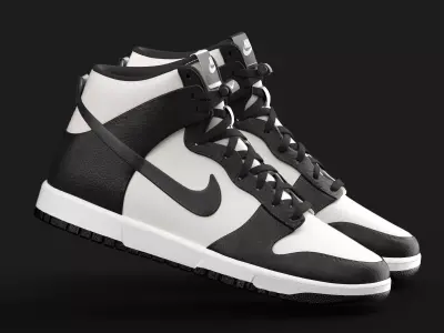 NIKE - DUNK HIGH - BLACK AND WHITE 3D model