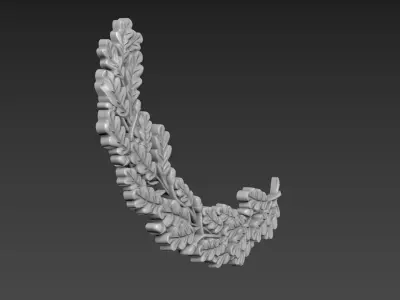 Oak branch relief 3D model