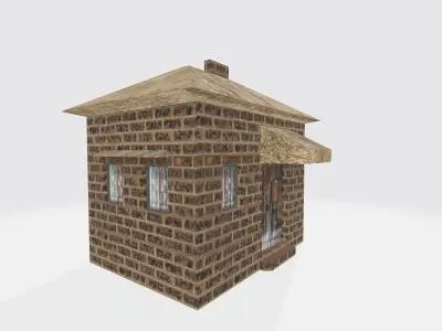 Small house 3d model Free low-poly 3D model