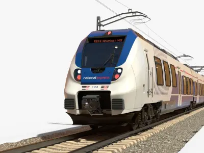 Bombardier TALENT Train National Express Rigged Animated Low-poly 3D model