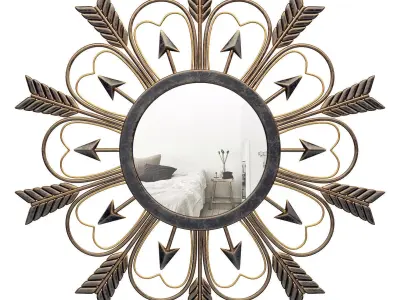 Decorative Sunburst Arrow Accent Mirror GRKS3682 3D model
