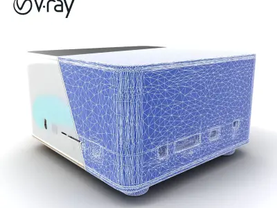 White Mini ITX Budget-Friendly PC Case model pack Low-poly 3D model