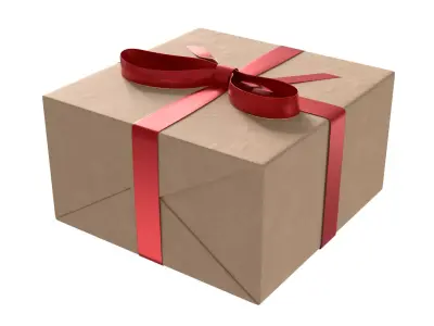 Wrapped Gift Box PBR 09 3D model