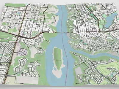 Cityscape Ciudad del Este Paraguay 3D model