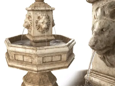 Classic Lion Fountain 3D model