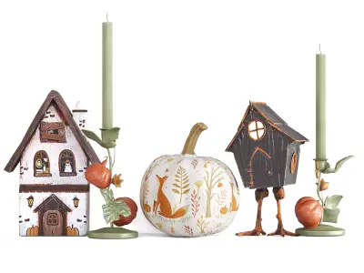 Autumn Decorative Set 3D model