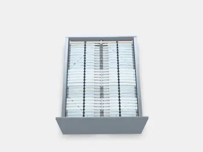 MALM Bed frame high w 4 storage boxes 28 Low-poly 3D model