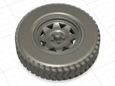Trailer Wheels Tires and Brakes for 3D Print 3D print model