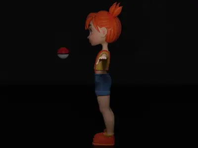 Cartoon Girl Low-poly 3D model