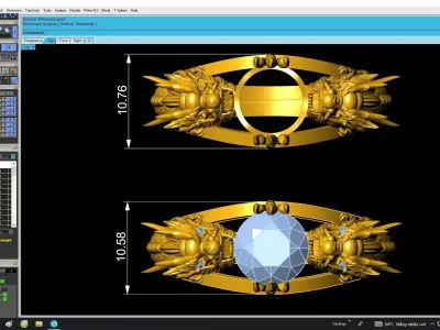 A4771 Luxury Diamond Chinese Dragon Men Ring 3D Model 3D print model