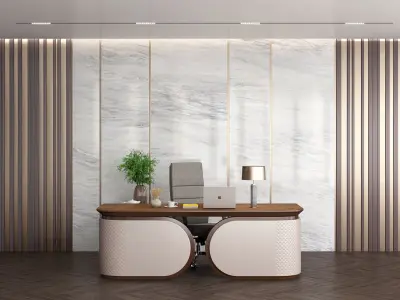 Workplace manager desk 01 - Boss desk 3D model