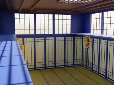 Kung-Fu Hall Low-poly 3D model