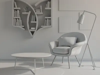 Living Room Interior 3D model order