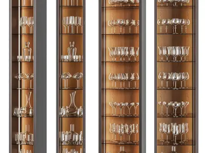  Luxury Glassware Cabinet Set 01 3D model