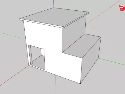 simple modern house base shape 3D model