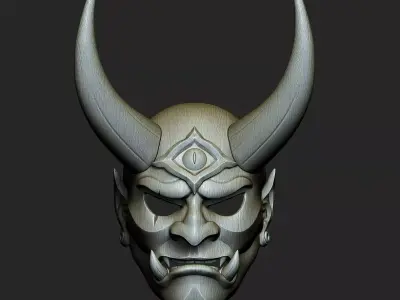 Hannya Mask Oni Demon Mask Samurai Mask 3D print model