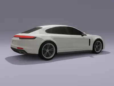 Porsche Panamera low poly 3D model Low-poly 3D model