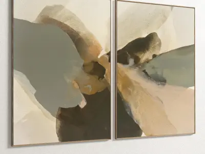 Plaster Two Photo Frame 153 Low-poly 3D model